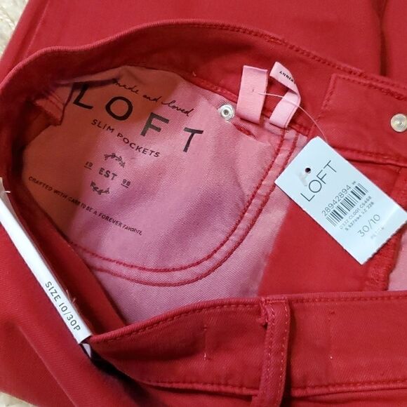 LOFT Slim Pockets Skinny Frayed Hem Jeans - Picture 6 of 7